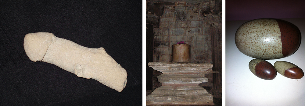 Koraal Lingam, Shiva Linga in Khajuraho en spekstenen Linga. Privé collectie Peter.